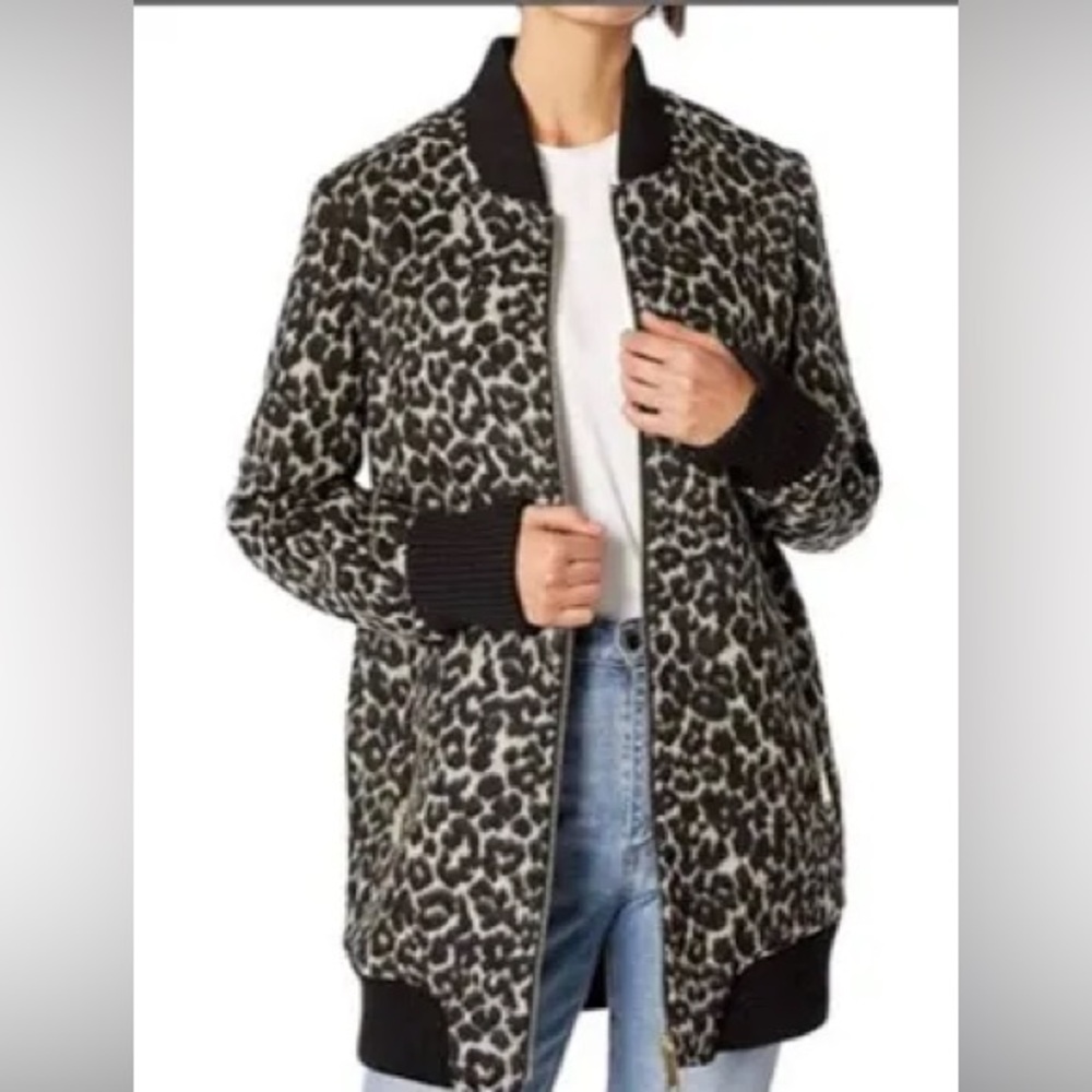 Sam Edelman Black and White Leopard Jacket Size S